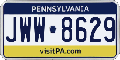 PA license plate JWW8629