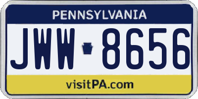 PA license plate JWW8656