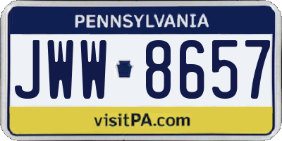 PA license plate JWW8657