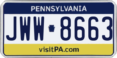 PA license plate JWW8663