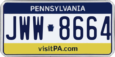 PA license plate JWW8664
