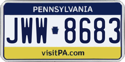PA license plate JWW8683