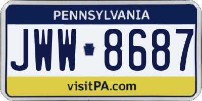 PA license plate JWW8687