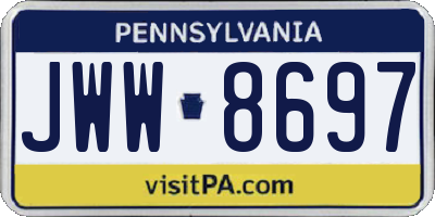 PA license plate JWW8697