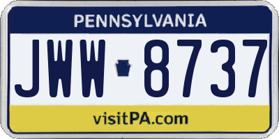 PA license plate JWW8737