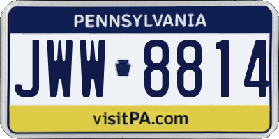PA license plate JWW8814