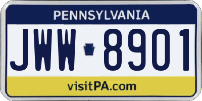 PA license plate JWW8901