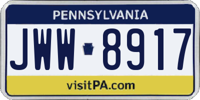 PA license plate JWW8917