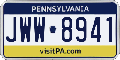 PA license plate JWW8941