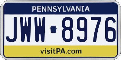 PA license plate JWW8976