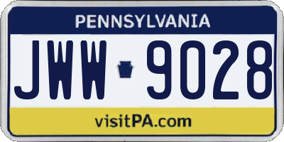 PA license plate JWW9028