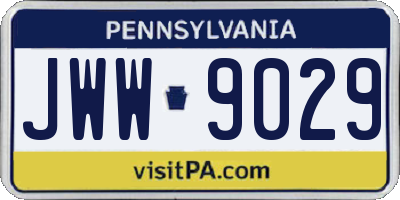 PA license plate JWW9029
