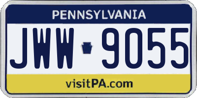 PA license plate JWW9055