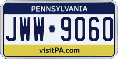 PA license plate JWW9060