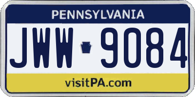 PA license plate JWW9084