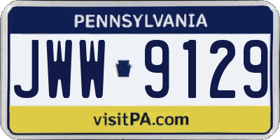 PA license plate JWW9129