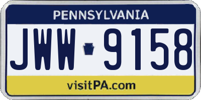 PA license plate JWW9158