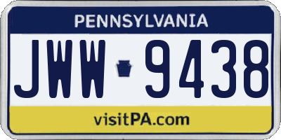 PA license plate JWW9438