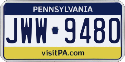 PA license plate JWW9480
