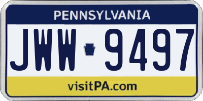 PA license plate JWW9497
