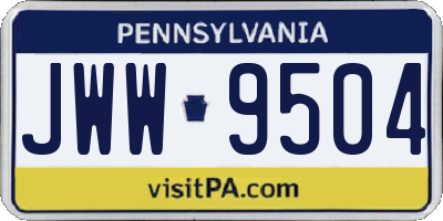 PA license plate JWW9504