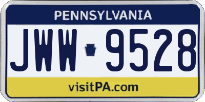 PA license plate JWW9528