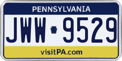 PA license plate JWW9529