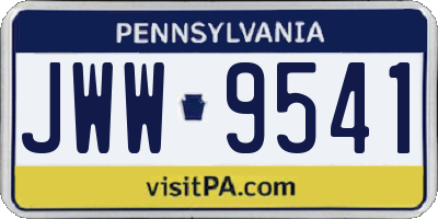 PA license plate JWW9541