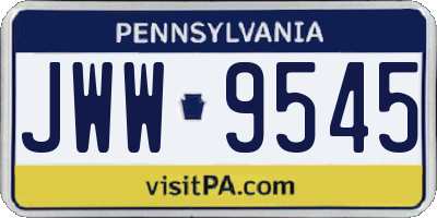 PA license plate JWW9545
