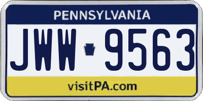 PA license plate JWW9563