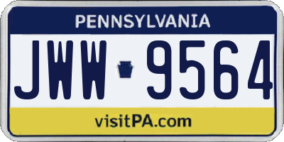 PA license plate JWW9564