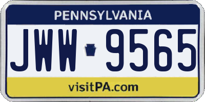 PA license plate JWW9565