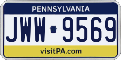 PA license plate JWW9569