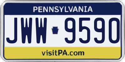 PA license plate JWW9590