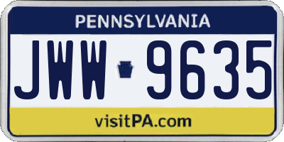 PA license plate JWW9635