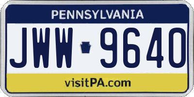 PA license plate JWW9640