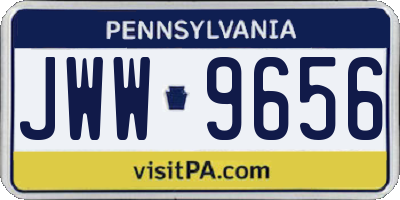 PA license plate JWW9656