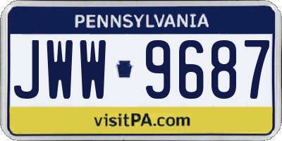 PA license plate JWW9687