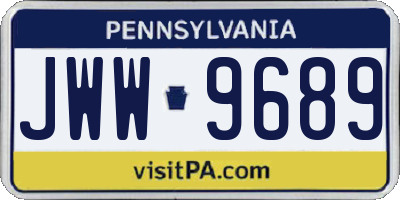 PA license plate JWW9689