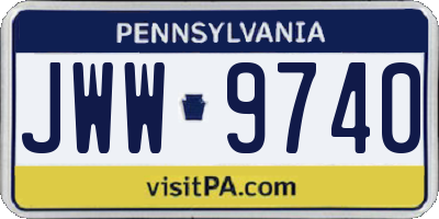 PA license plate JWW9740