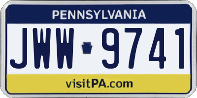 PA license plate JWW9741