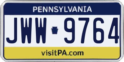 PA license plate JWW9764