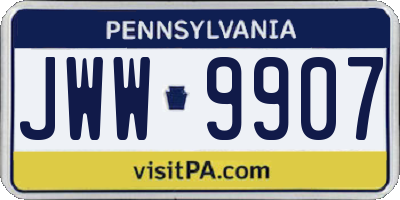 PA license plate JWW9907
