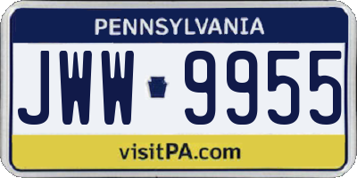 PA license plate JWW9955