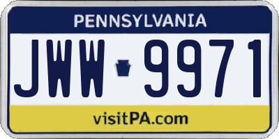 PA license plate JWW9971