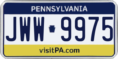 PA license plate JWW9975