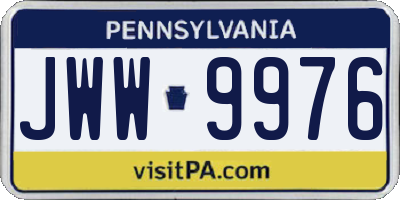 PA license plate JWW9976