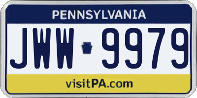 PA license plate JWW9979