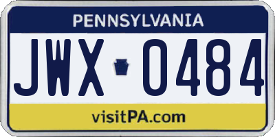 PA license plate JWX0484