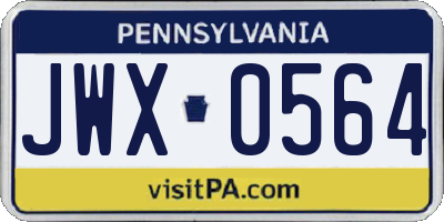 PA license plate JWX0564